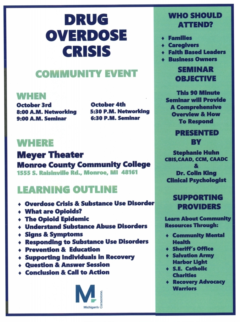 Drug OD Crisis Community Event flyer