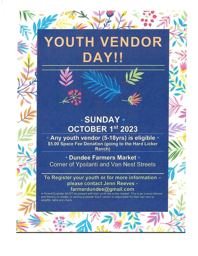 Youth Vendor Day Flyer